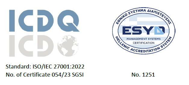 Sello de certificación ISO 27001:2022 ICDQ SYMPOSIUM EVENTS